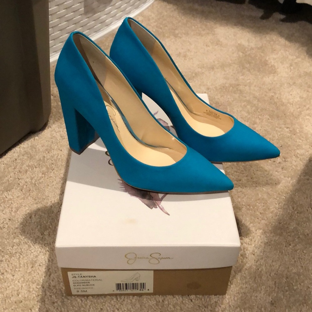 Jessica Simpson Teal Pumps